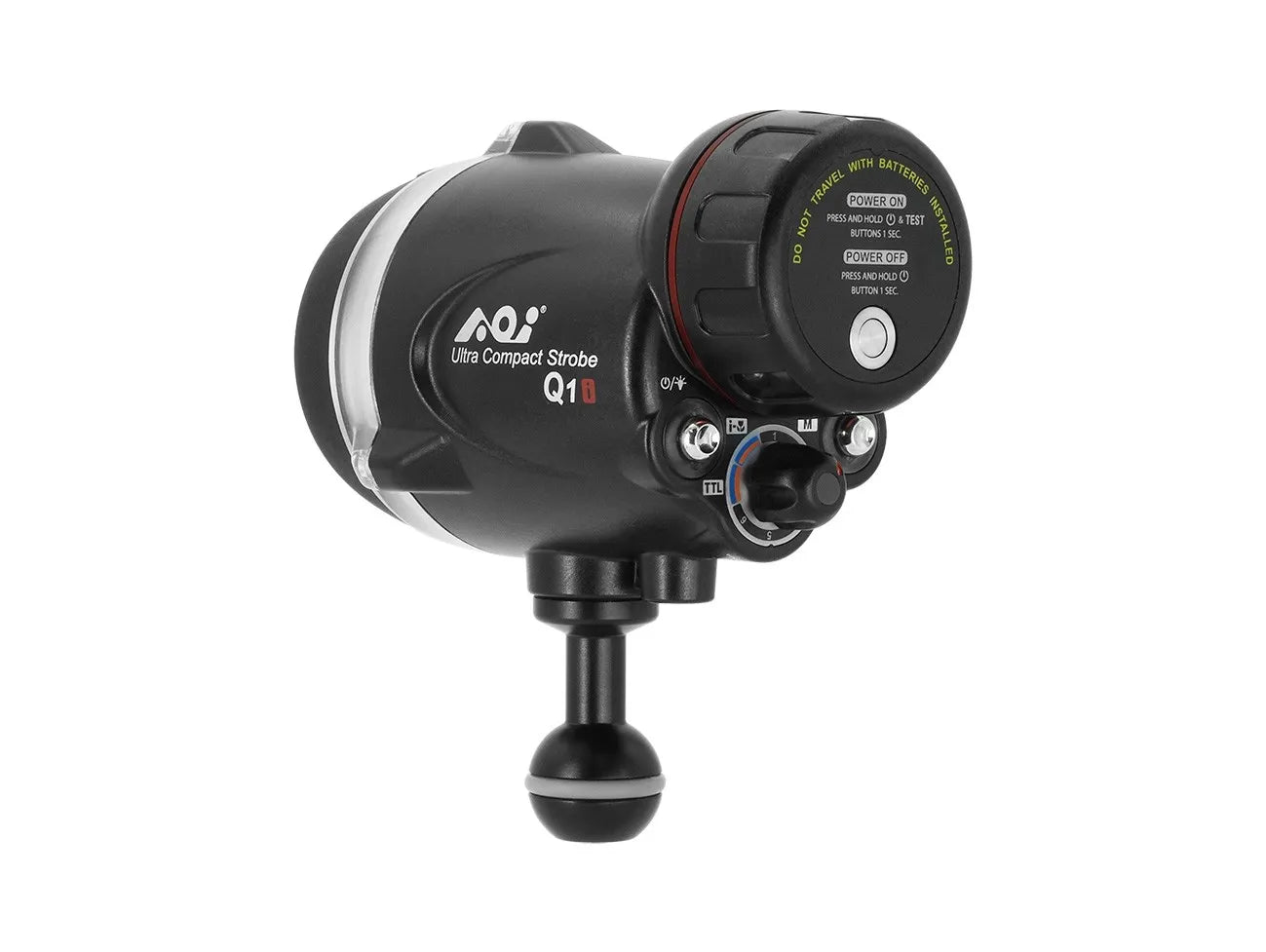 AOI Underwater Ultra Compact Strobe - Q1i with Silicone Sleeve - Black Color
