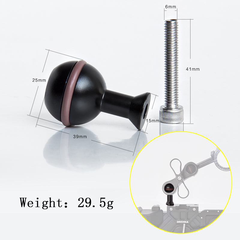 DIVEVOLK M6 and 1/4" Tread Ball Head