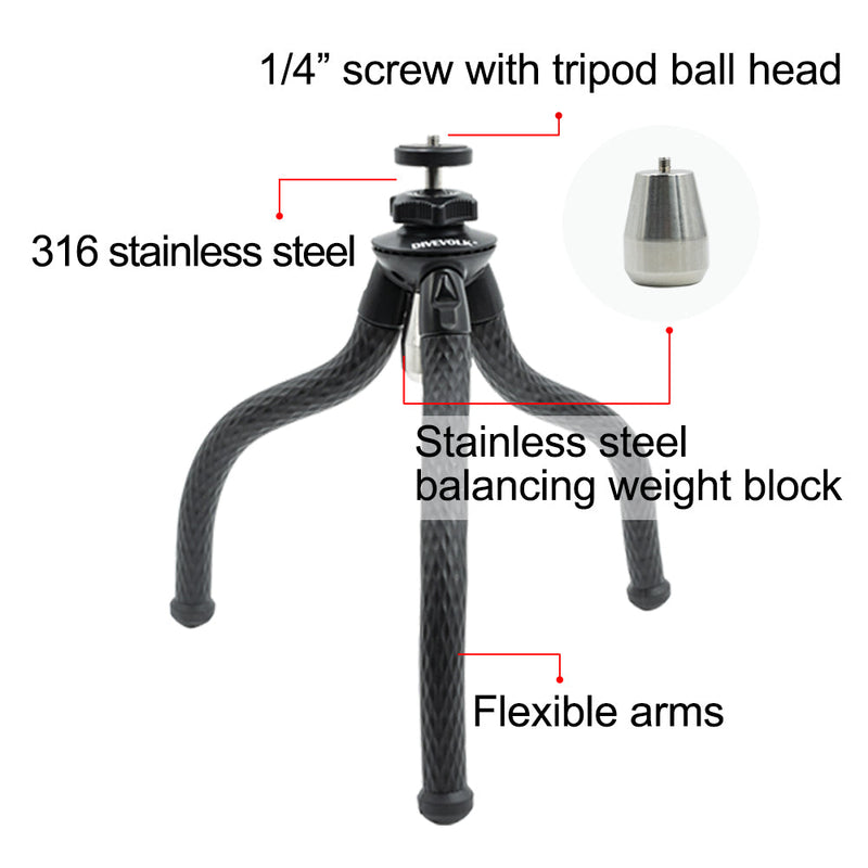 DIVEVOLK Underwater Flexible Tripod