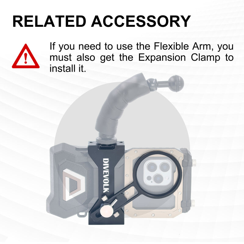 DIVEVOLK Fixable Arm with Cold Shoe and Ball Head