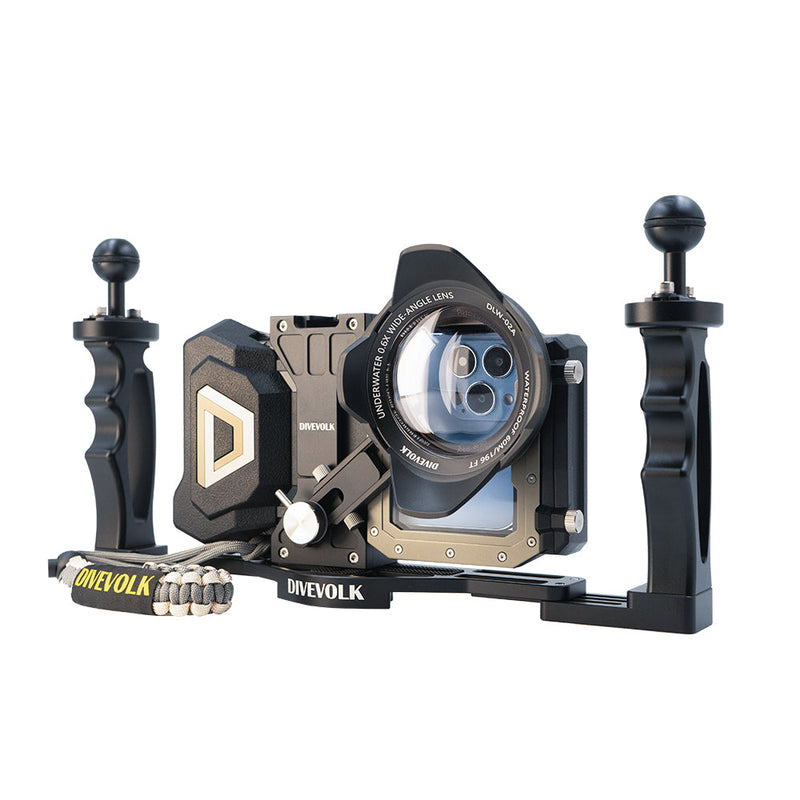 DIVEVOLK SeaTouch 4 Max Plus Underwater Housing Videography Kit  for iPhone and Android smartphone, dive housing, waterproof phone case
