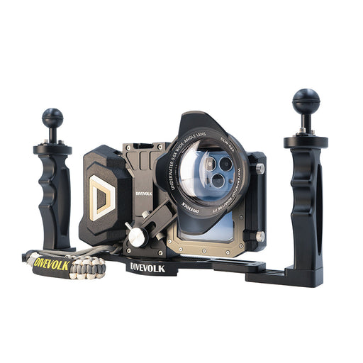 DIVEVOLK SeaTouch 4 Max Plus Underwater Housing Videography Kit  for iPhone and Android smartphone, dive housing, waterproof phone case