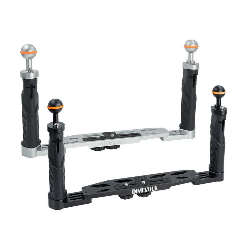 DIVEVOLK Dual Handle Tray for Smartphone and Action Camera Underwater Housing