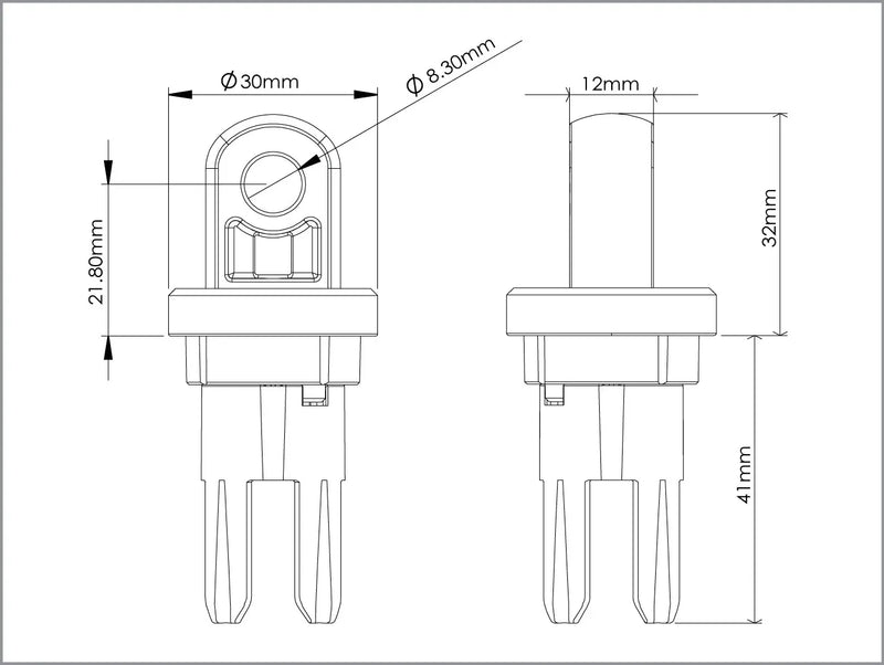 AOI Quick Release System -  11 Male Insert in YS Mount - White Color