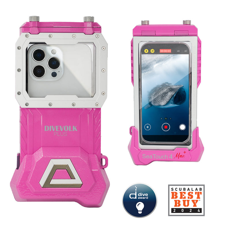 DIVEVOLK SeaTouch 4 MAX PLUS Underwater Housing Dreamy Pink compatible to  iPhone and Android, Dive Housing, Waterproof Phone Case