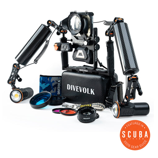 DIVEVOLK SeaTouch 4 Max Plus Underwater Housing Almighty Kit for iPhone and most Android smartphone, dive housing, waterproof phone case