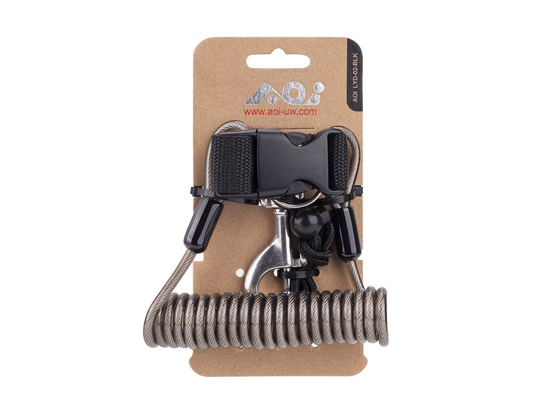 AOI Spring Coiled Lanyard with Quick Release Buckle and Swivel Eye Bolt Snap